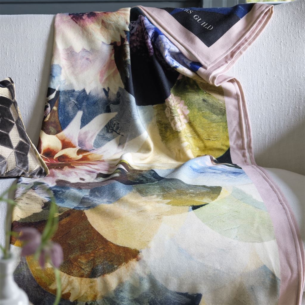 Kyoto Flower Peacock Throw by Designers Guild