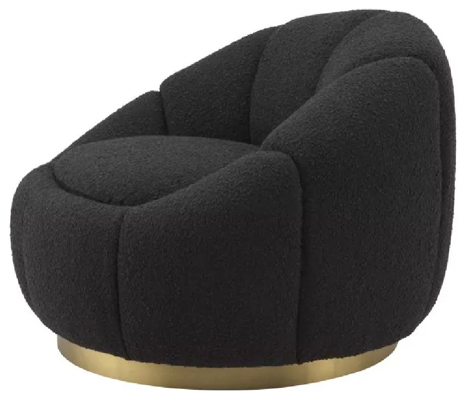 Modern Boucle Swivel Chair  Eichholtz Inger   Contemporary   Armchairs And Accent Chairs   by Oroa   Distinctive Furniture  Houzz