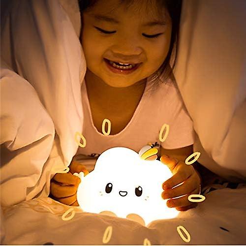 Cloud Led Night Light For Kids Soft Silicone Light For Nursery Bedroom Colorful Sleep Light With Touch Sensor And Remote Control Lamp For Children Bed