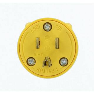 Leviton 15 Amp 125-Volt 3-Wire Plug Yellow R10-515PV-0YL