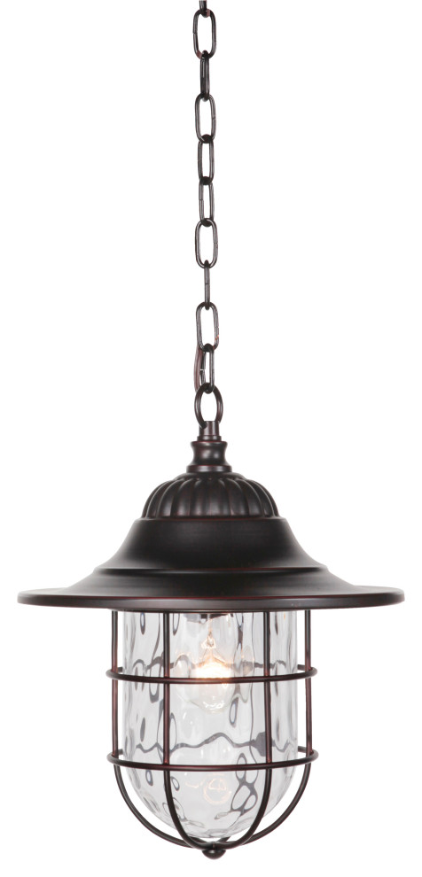 Fairmont 1 Light Outdoor Pendant In Oiled Bronze Gilded (Z5821 OBG)   Beach Style   Outdoor Hanging Lights   by Buildcom  Houzz