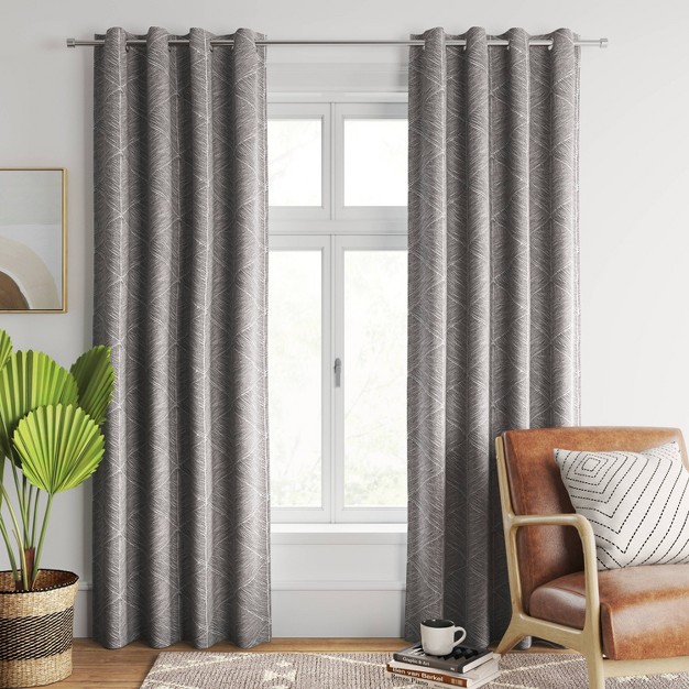 1pc Blackout Modern Stroke Window Curtain Panel