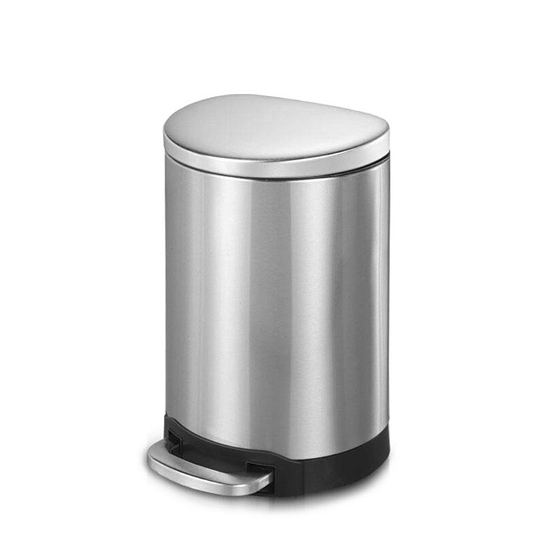 3.2 Gal./12 Liter Stainless Steel Semi-round Step-on Trash Can for Bathroom and Office