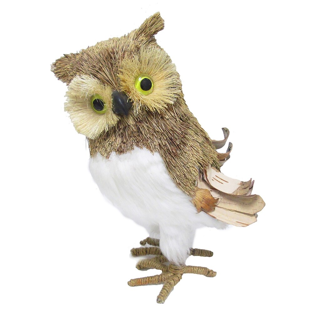 Sisal Wood Owl Decorative Figurine 10in   10\