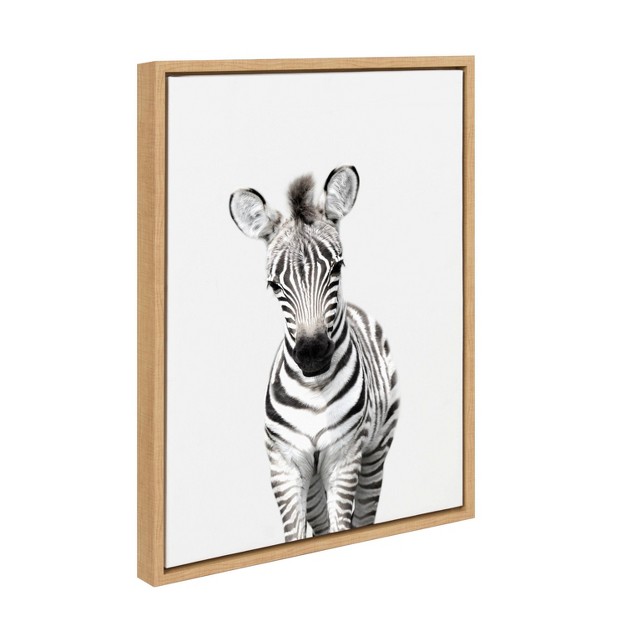 X 24 quot Sylvie Baby Zebra Framed Canvas By Amy Peterson Natural Kate amp Laurel All Things Decor