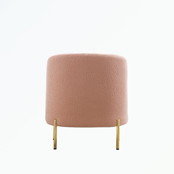 Accent Chair Upholstered Curved Backrest with Golden Adjustable Legs