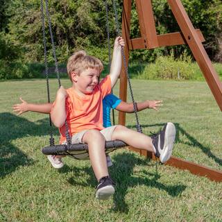 Backyard Discovery Skyfort All Cedar Wooden Swing Set with Tube Slide 2001015COM