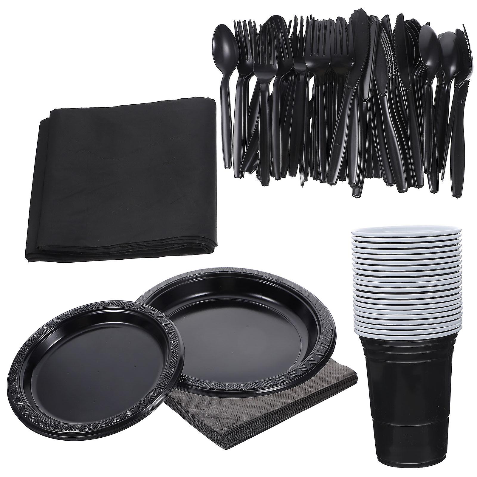 1 Set Of Plastic Halloween Tableware Set Delicate Tableware Set Practical Halloween Tableware Kit