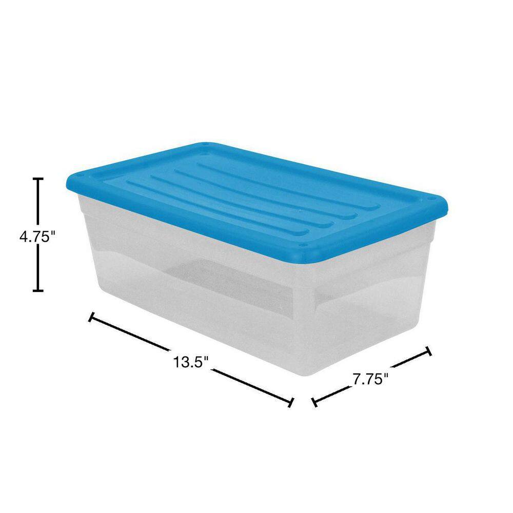 GRACIOUS LIVING 1.5 Gal. Clear Plastic Storage Bin Container and Lid (12-Pack) 12 x 93696-12C