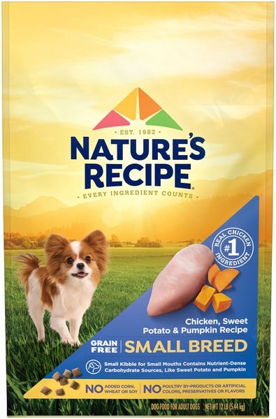 Nature's Recipe Small Breed Grain-Free Chicken， Sweet Potato and Pumpkin Recipe Dry Dog Food