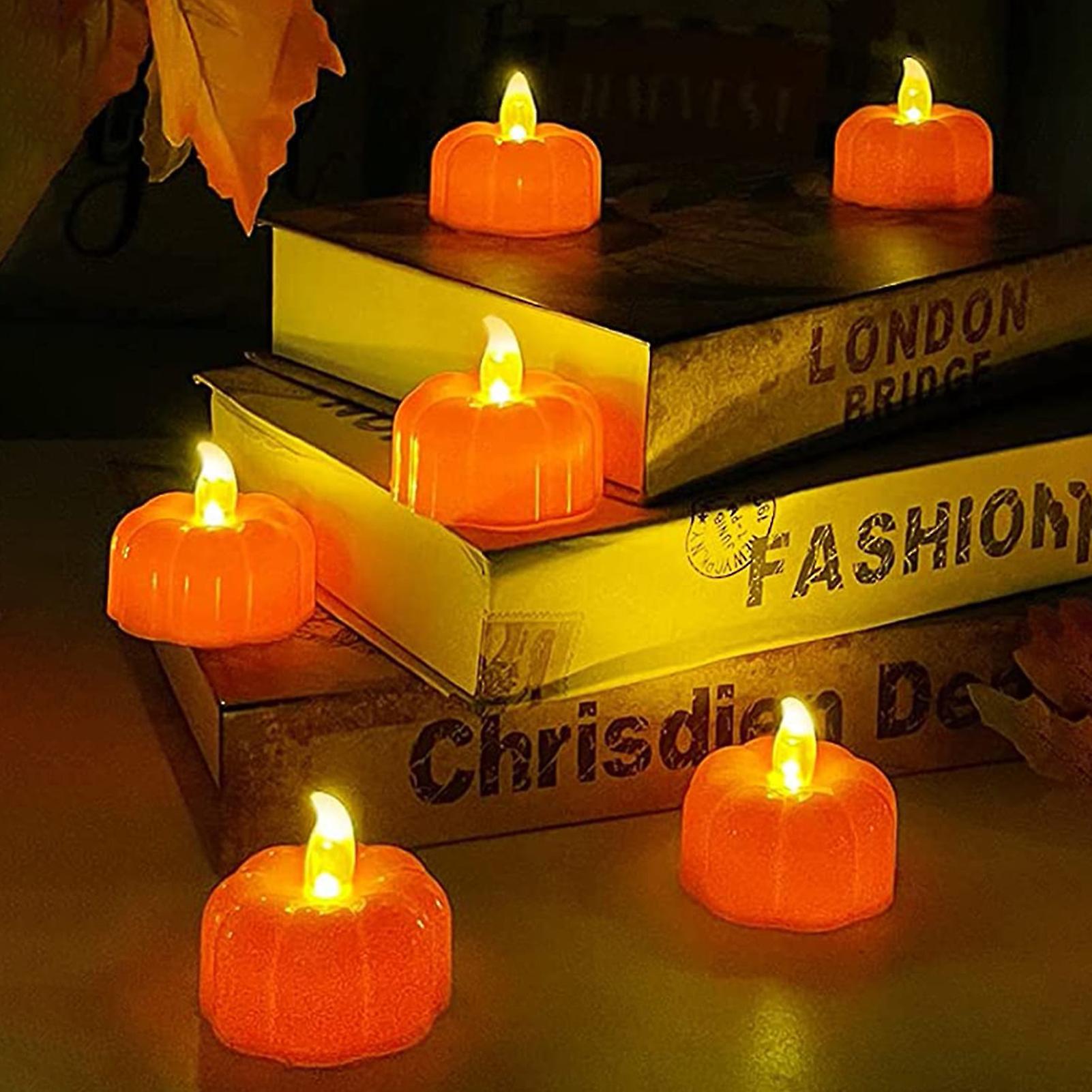 3pcs Pumkin Design Flameless Candle Light Decorative Lamp Constant Bright For Indoor Outdoor Dinner Party Wedding Xmas Christmas Decoration Present Gi