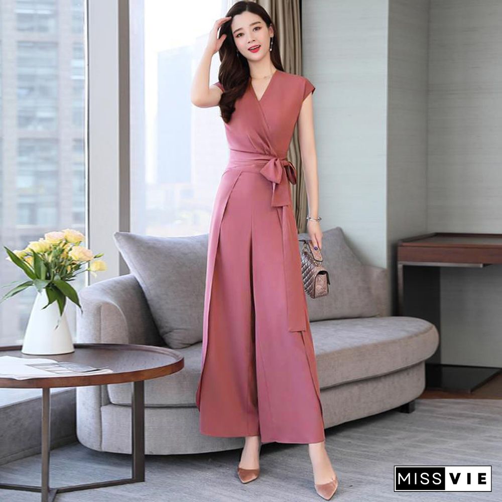 Women's Fashion Outfits Spring Summer New Clothes Flare Leggings Two Piece Set Korean Style Wide Leg Pants And Tops Lady Suit