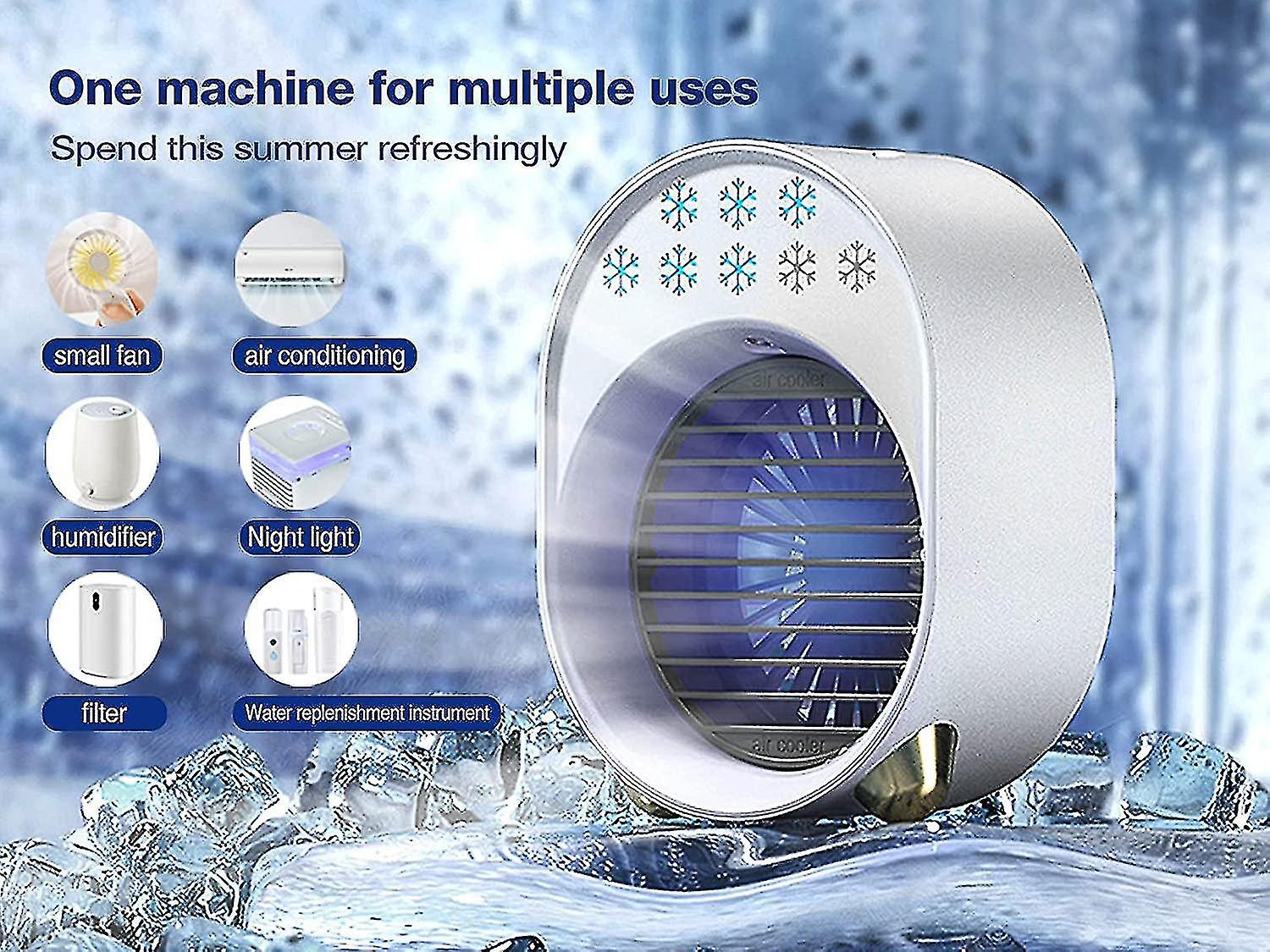 Portable Mini Air Conditioner Fan，usb Air Cooler Humidifier Refrigeration Fan