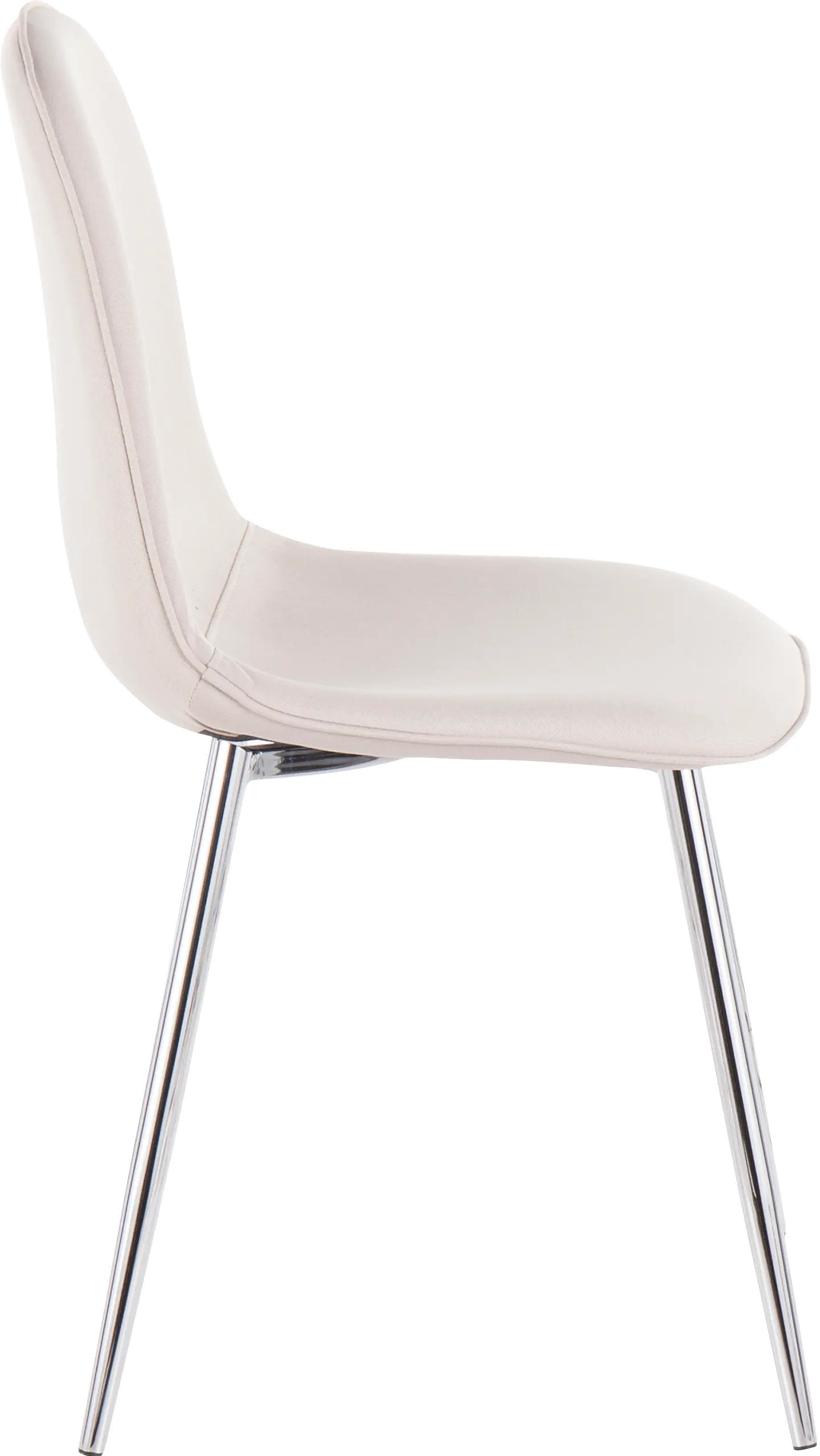 Contemporary Beige and Chrome Dining Room Chair (Set of 2) - Pebble