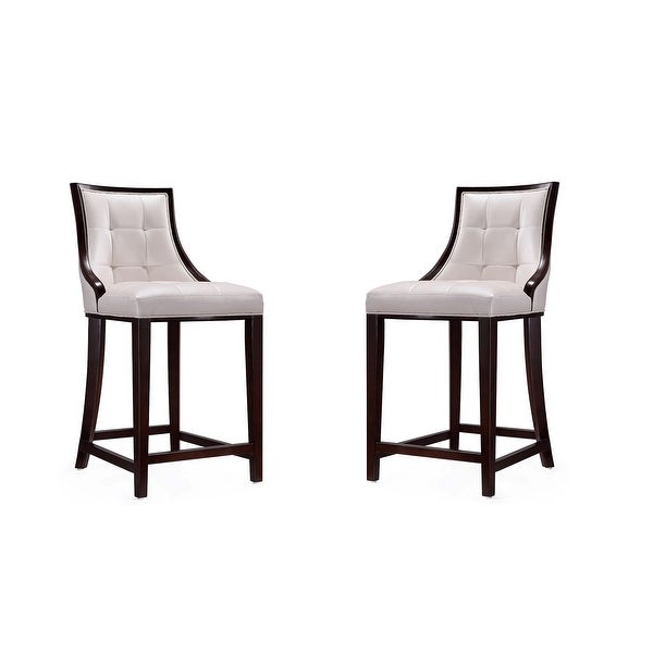 Manhattan Comfort Fifth Ave 39.5 in. Dark Walnut Beech Wood Counter Height Bar Stool (Set of 2)