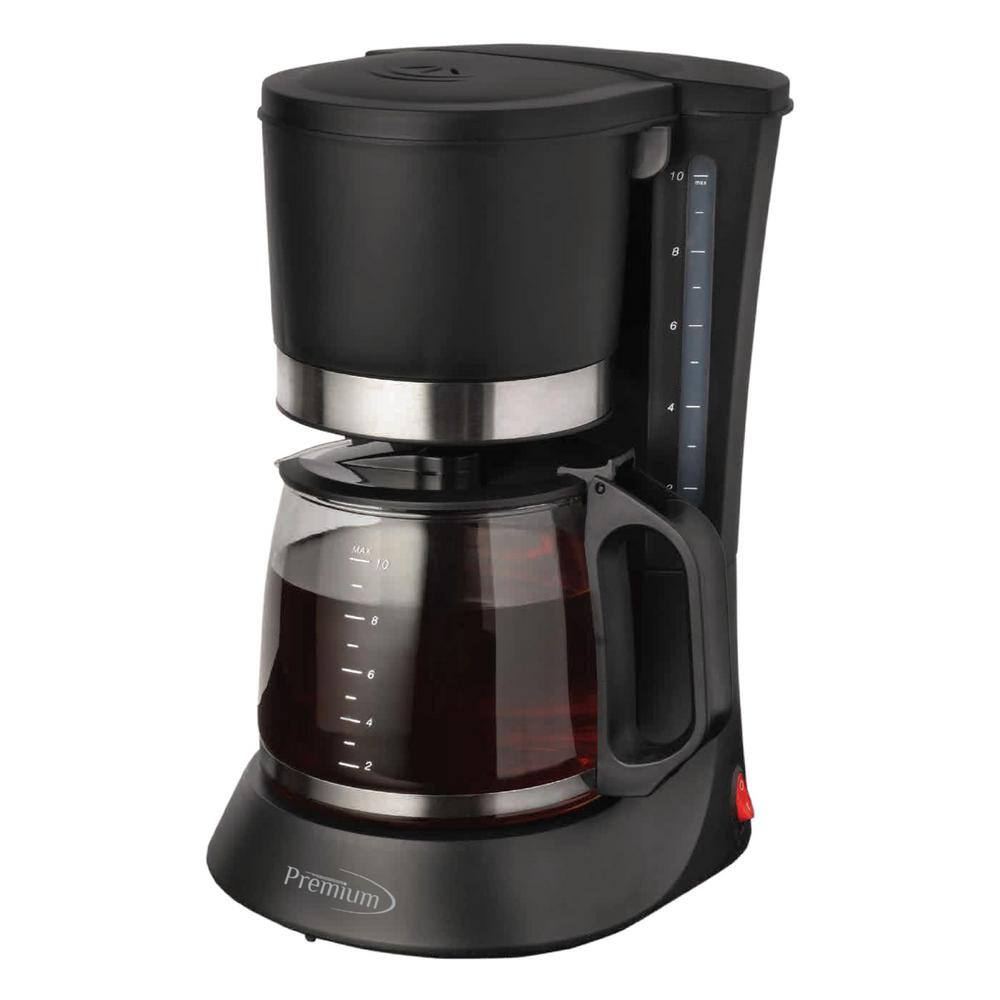 Premium LEVELLA Pause to Pour 10-Cup Black Drip Coffee Maker with Glass Carafe PCM599B