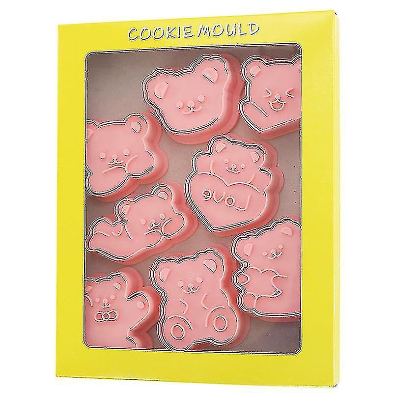 Cartoon Bear Cookie Mold 3d Three-dimensional Pressing Plastic Fondant Baking Tool