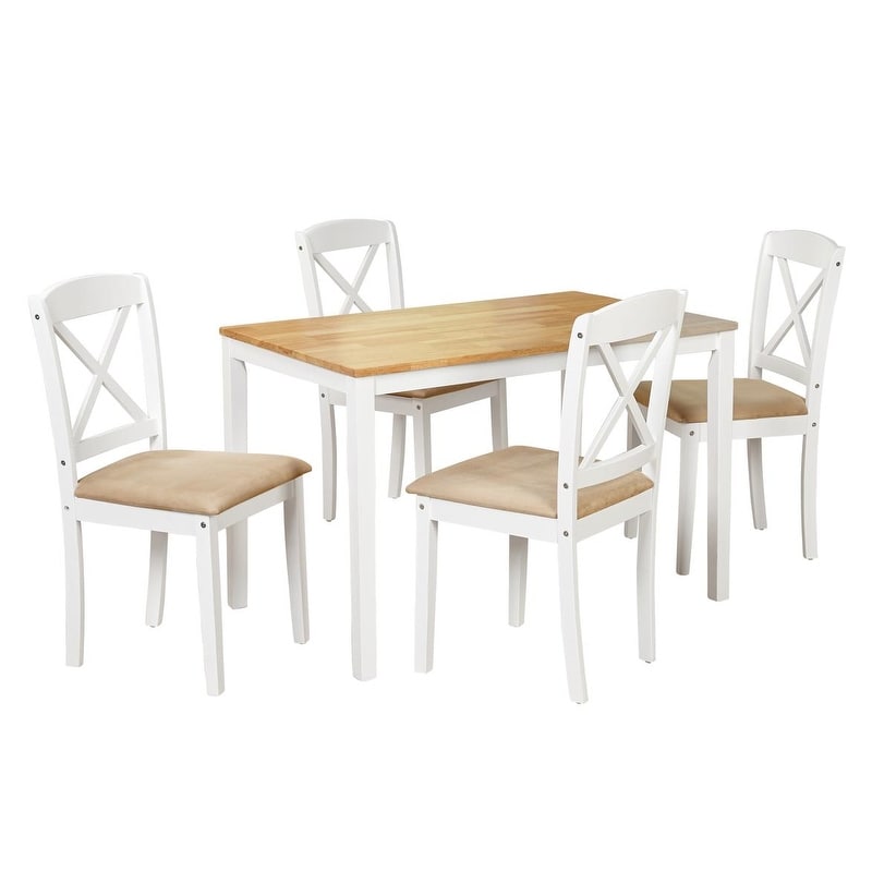 Simple Living White 5 piece Crossback Dining Set