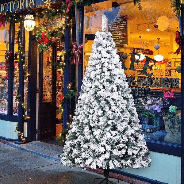 7FT Pvc Flocking Christmas Tree 1300 Branches Automatic Tree