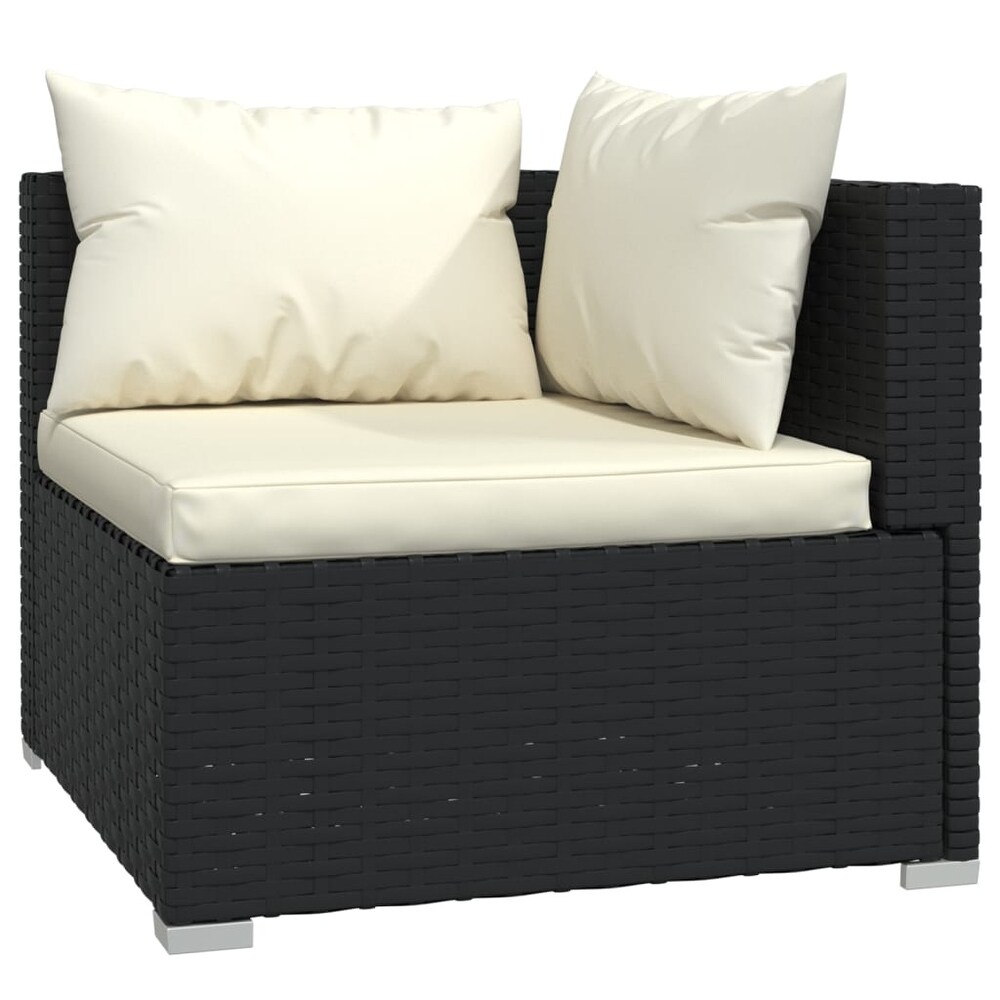 vidaXL Patio Lounge Set Outdoor Sectional Sofa Set Table Garden Poly Rattan