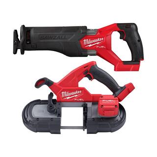 MW M18 FUEL GEN-2 18V Lithium-Ion Brushless Cordless SAWZALL Reciprocating Saw with Compact Bandsaw (Tool-Only) 2821-20-2829-20