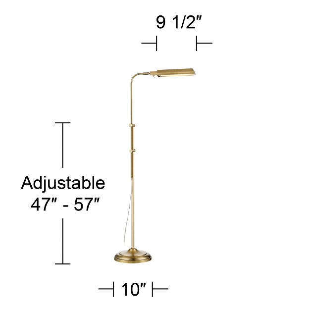 Tall Plated Aged Brass Led Adjustable Metal Shade For Living Room Reading Bedroo