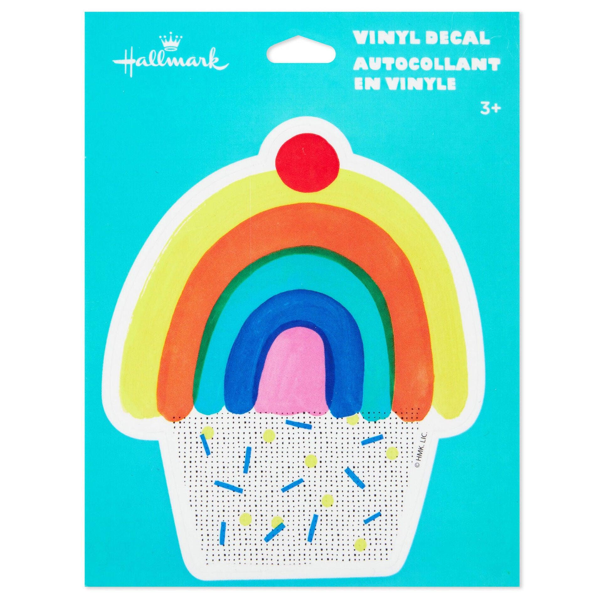 Hallmark  Cupcake with Rainbow Icing Vinyl Decal