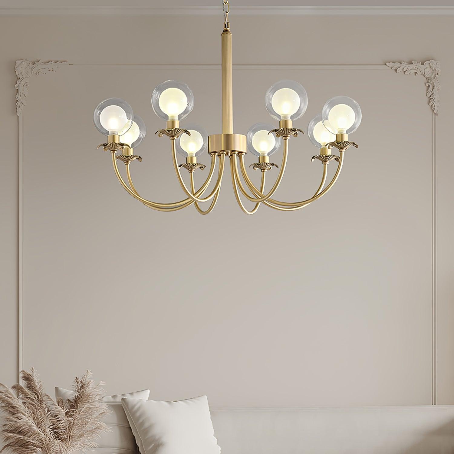 Aureate Radiance Glass Chandelier