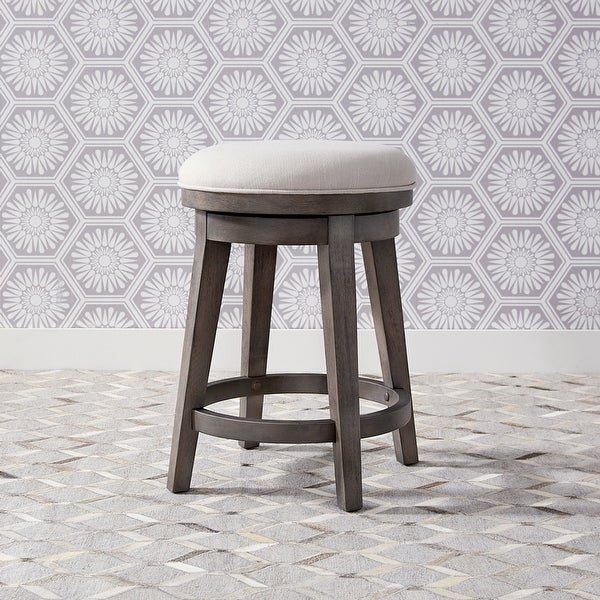 Modern Farmhouse Dusty Charcoal Distressed Console Swivel Stool