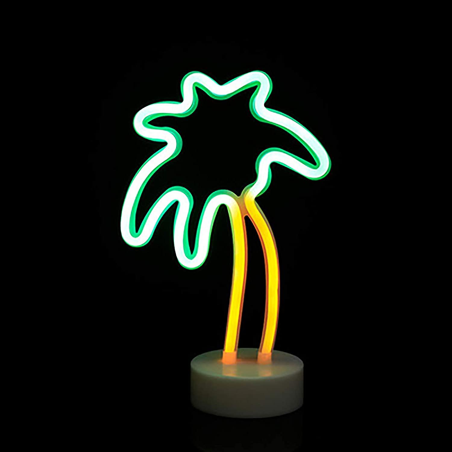 Night Light Neon Light Sign， Led Coconut Tree Night Light Signs， Neon Usb/battery Operated Wall Decor For Party Birthday， Kid's Room， Wedding， Christm