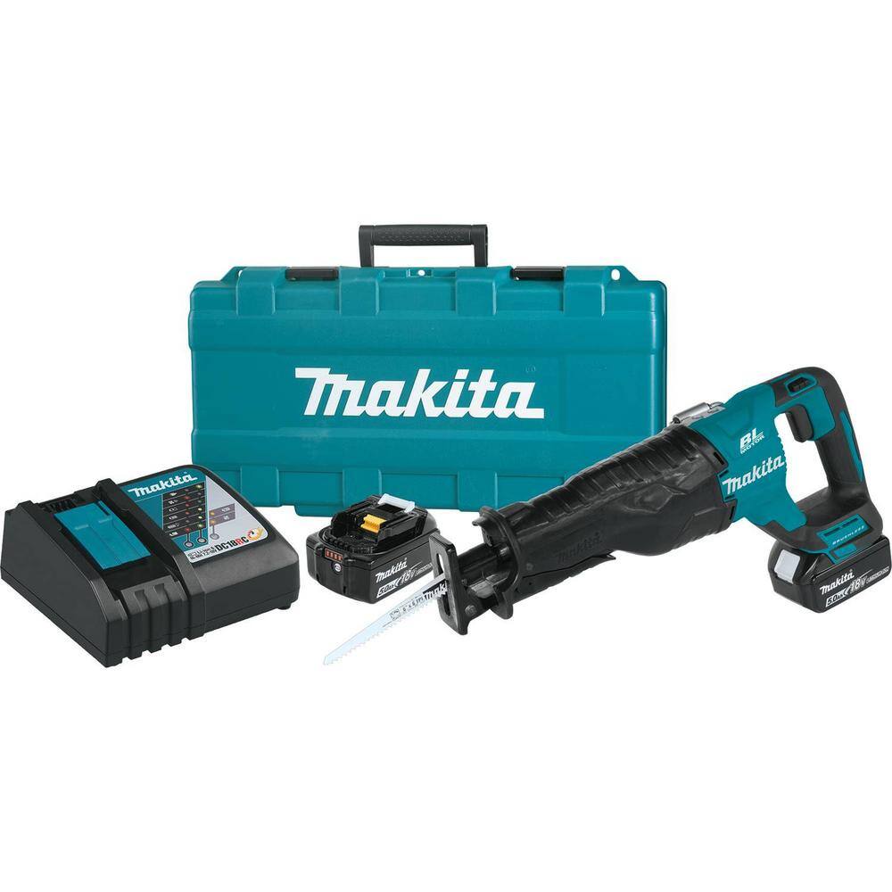 Makita 18V 5.0Ah LXT Lithium-Ion Brushless Cordless Recipro Saw Kit XRJ05T