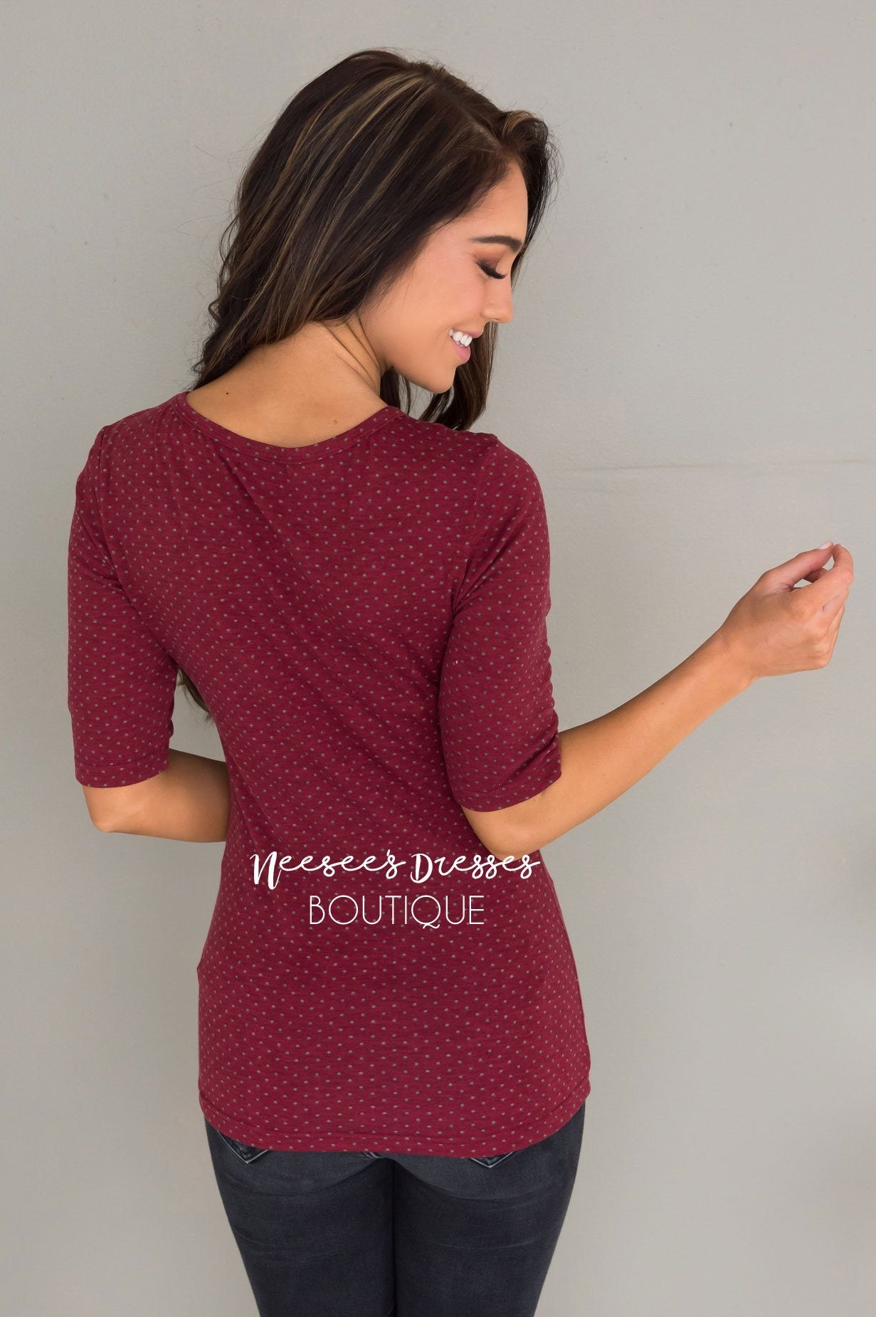 Polka Dot Half Sleeve Top