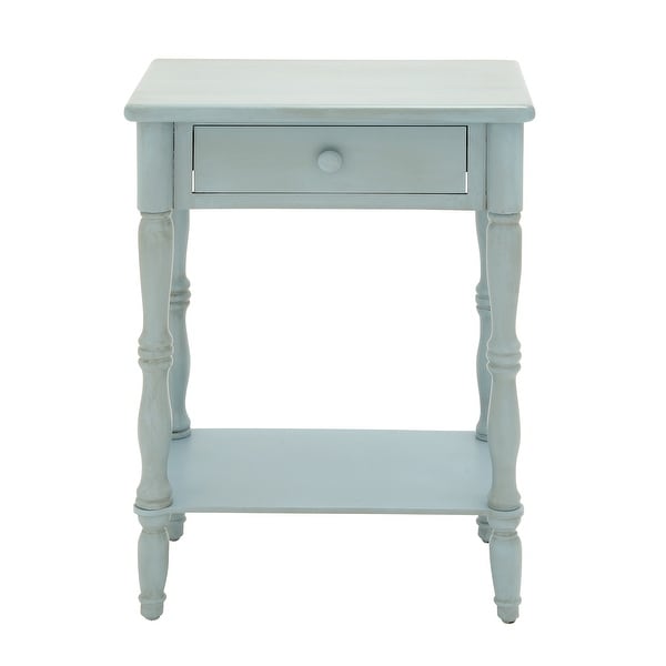 Blue MDF Farmhouse Accent Table 31 x 22 x 14