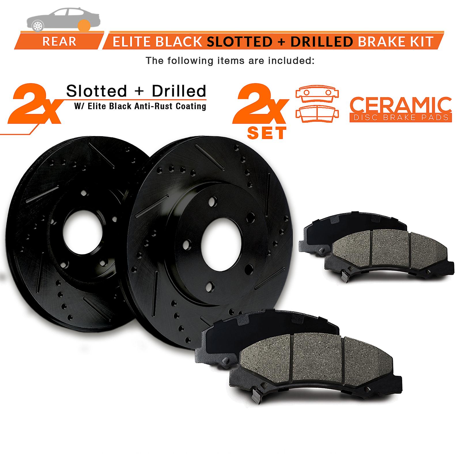 [Rear] Rotors w/Ceramic Pads Elite Brakes (2008 09 10 11 12 2013 TSX Accord)