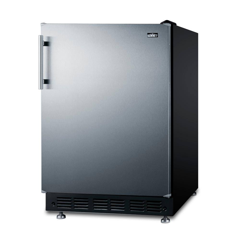 Summit Appliance 24 in. W 5.3 cu.ft. Mini Refrigerator without Freezer in Stainless Steel FF708BLSSRS