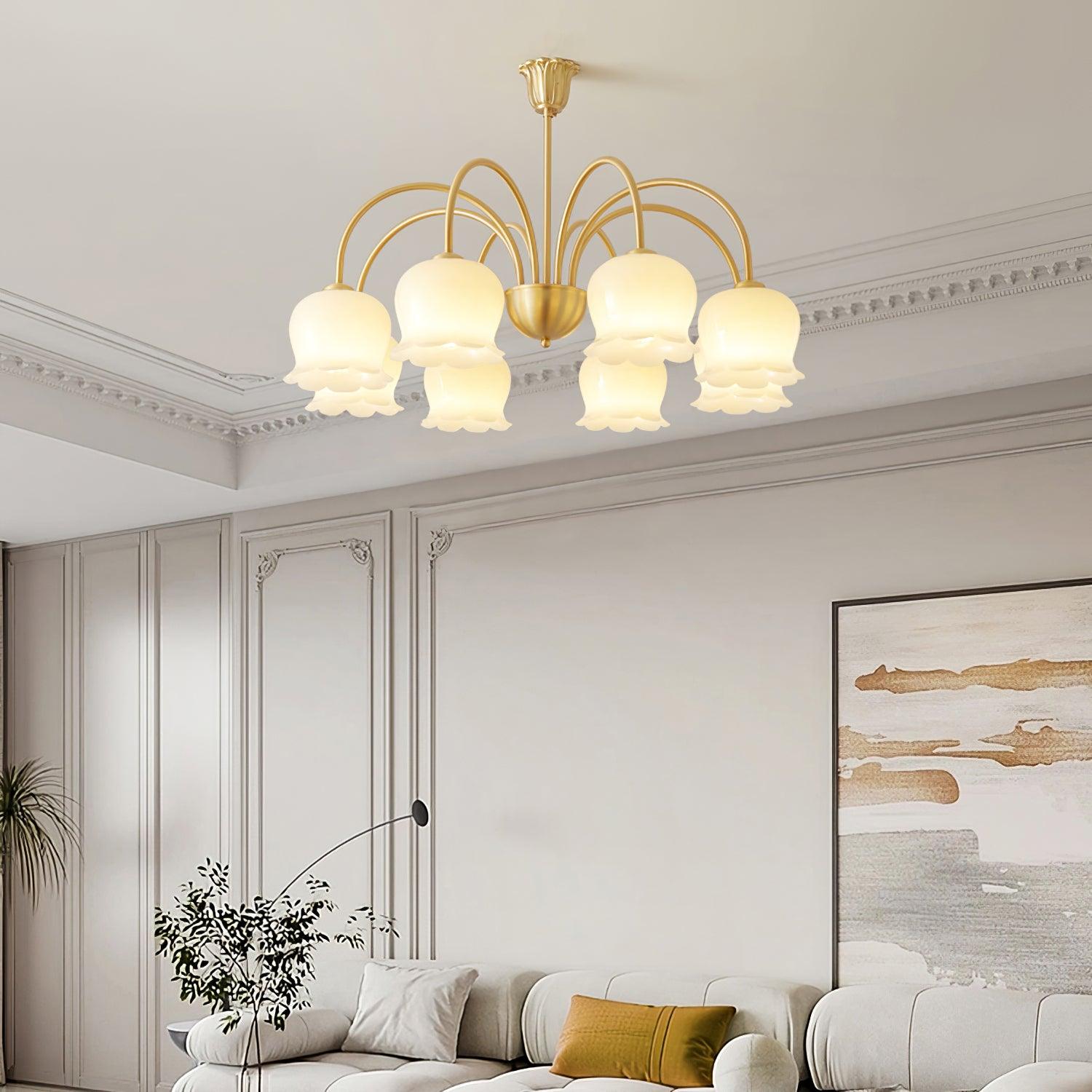 Orchids Brass Chandelier