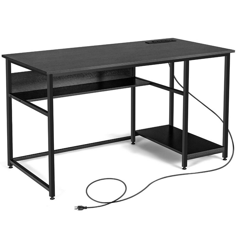 Computer Desk with Power Outlets and USB Ports for Home and Office