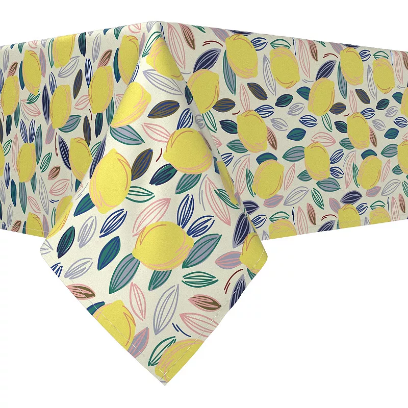 Square Tablecloth， 100% Polyester， 70x70， Summer Lemon Sketch