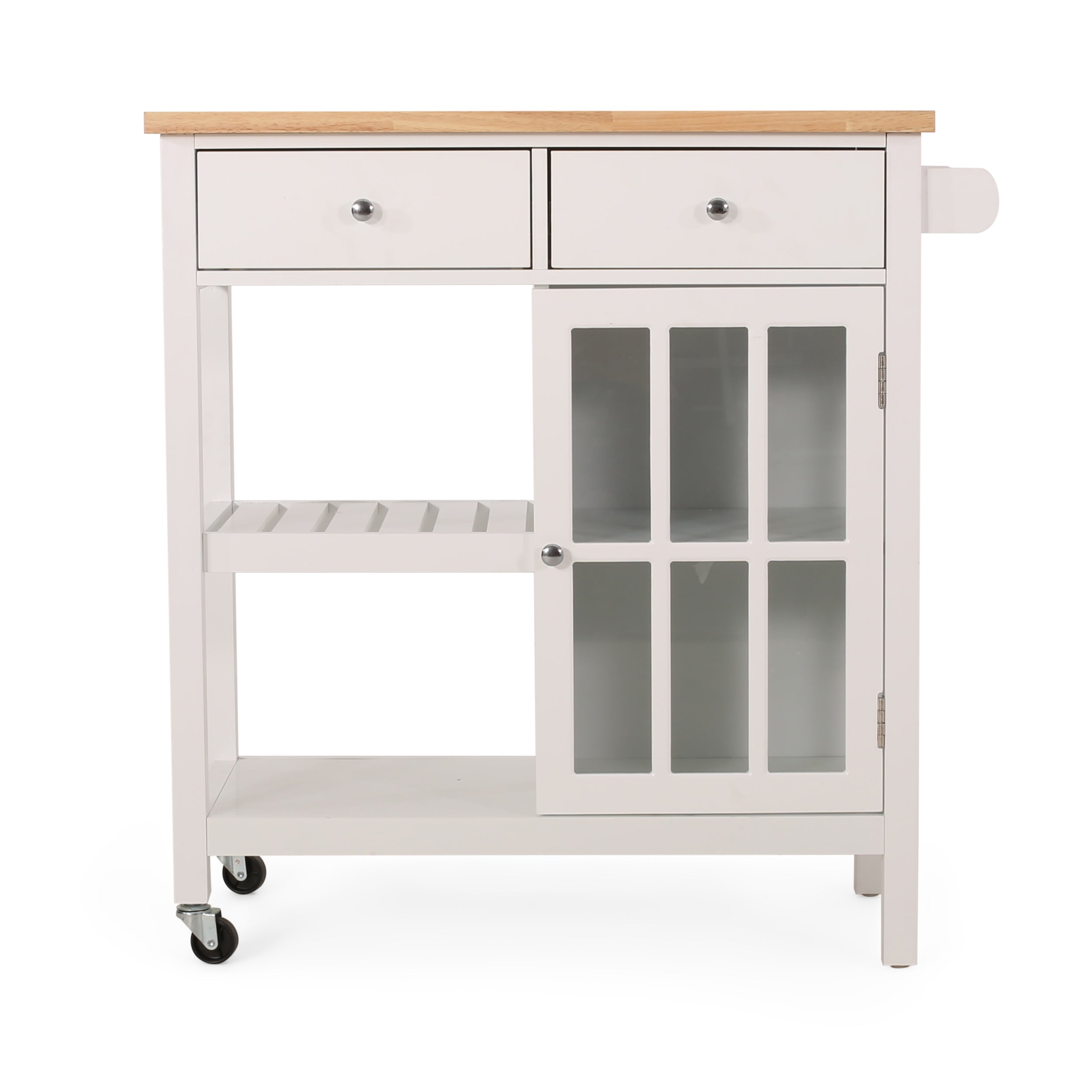 Aidah Contemporary Kitchen Cart with Wheels