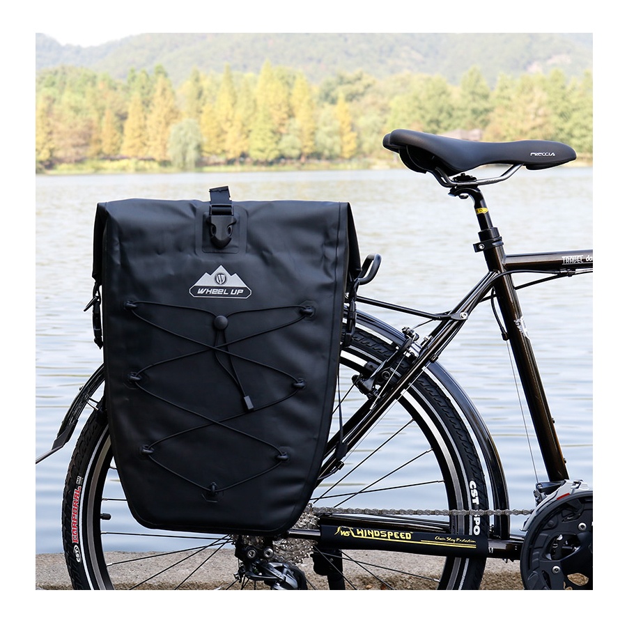 WHEEL UP PVC 25L Waterproof Cycling Rack Panniers Bicycle Travel Pannier Bag Bike Pannier Bags