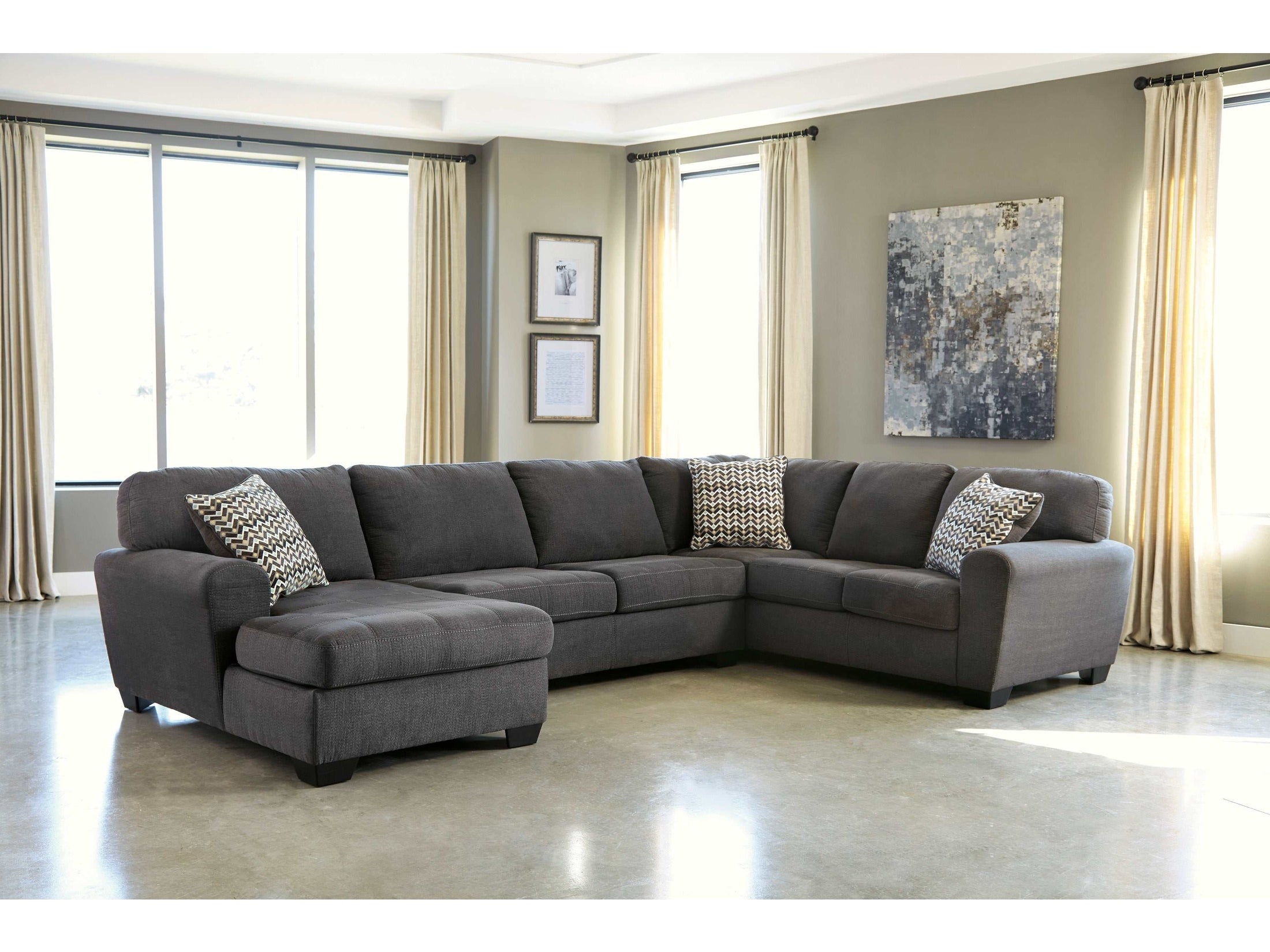 (Online Special Price) Ambee Slate 3pc LAF Chaise Sectional