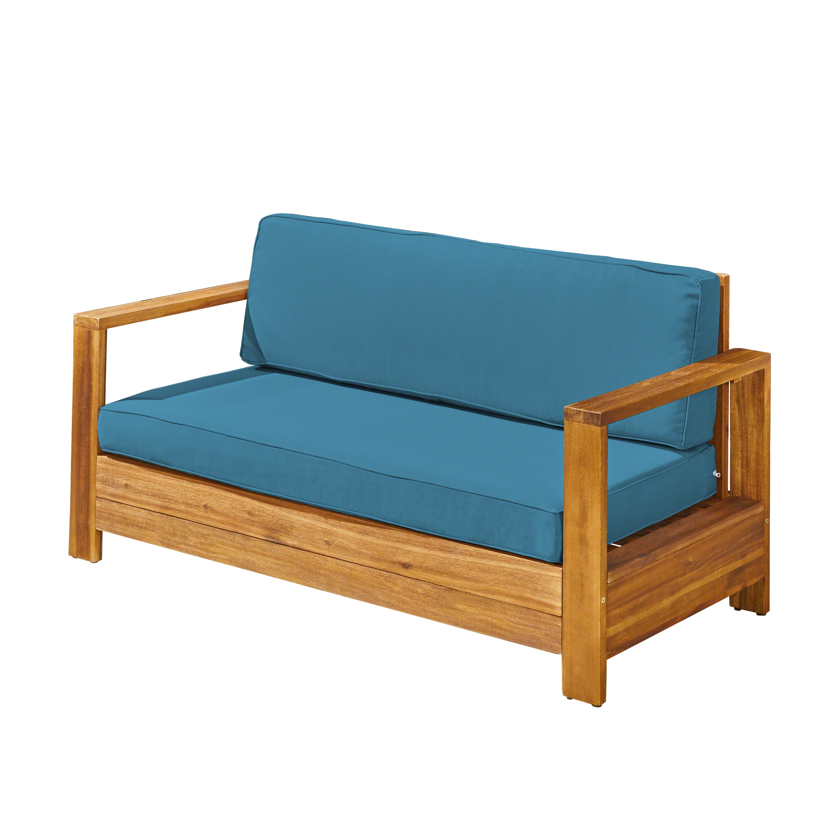 Lily Outdoor Acacia Wood Loveseat