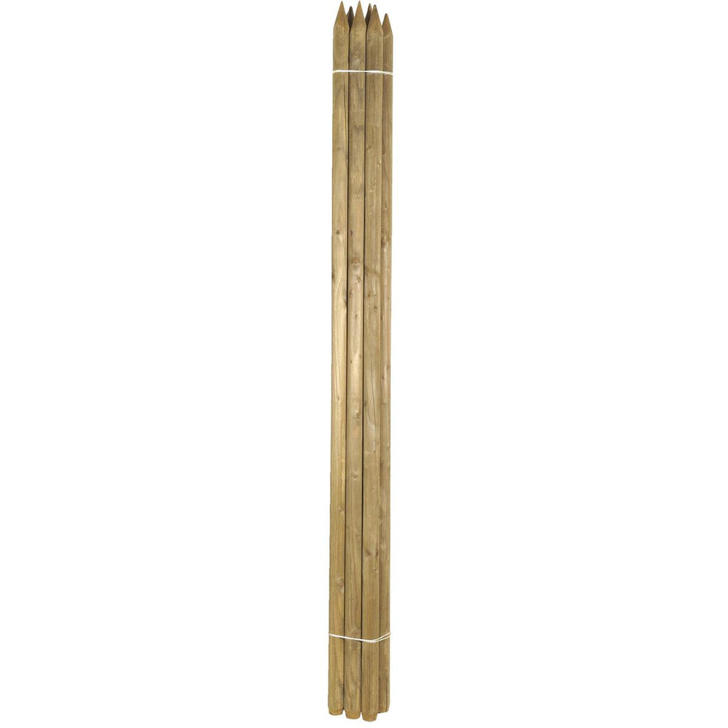 8' Hardwood Lodge Pole Stakes， 6PK