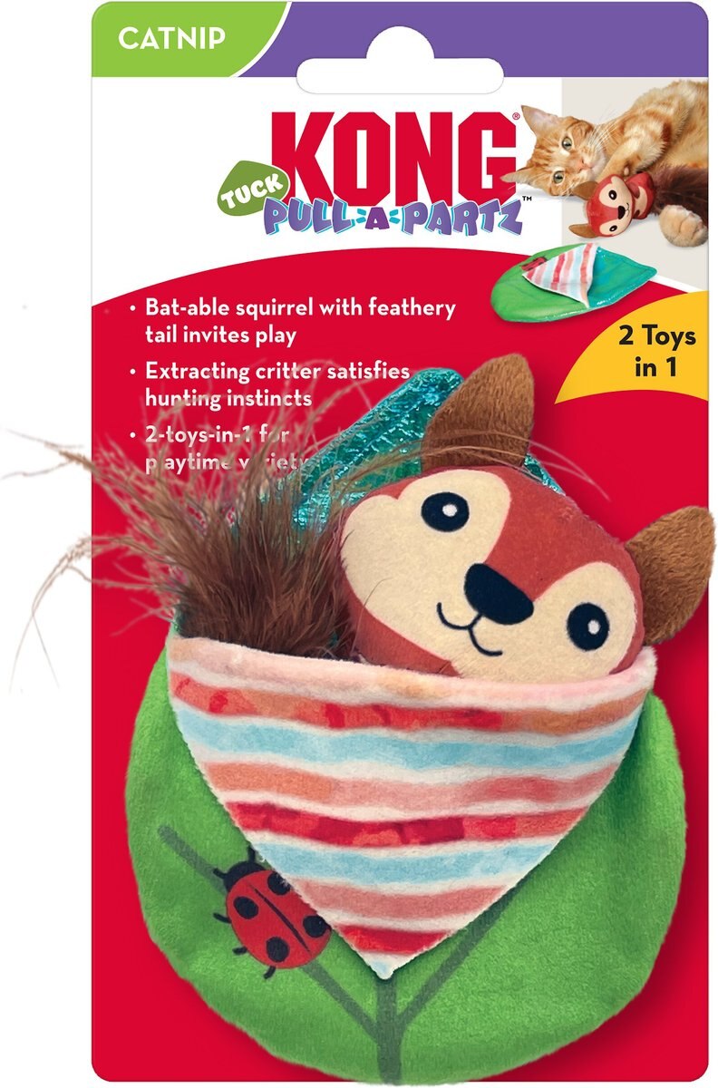 KONG Pull-A-Partz Tuck 2 in 1 Catnip Cat Toy