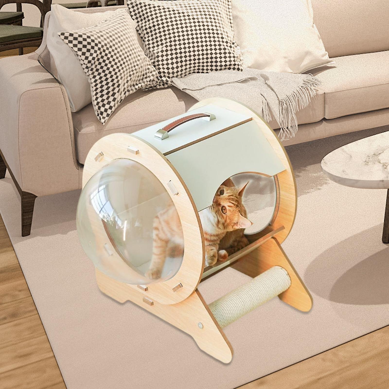 Spaceship cat nest house with cushion