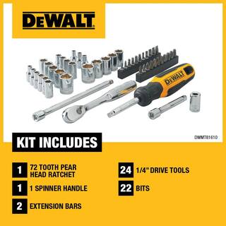 DW 14 in. Drive SAE and Metric Mechanics Tool Set (50-Piece) DWMT81610