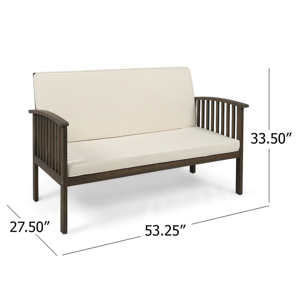 Carolina Outdoor Acacia Wood Loveseat by Christopher Knight Home