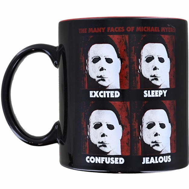 Silver Buffalo Halloween Many Faces Of Michael Myers Ceramic Mug Holds 20 Ounces