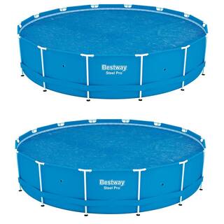 Bestway 14 ft. Round Floating Above Ground Swimming Pool Solar Heat Cover (2-Pack) 2 x 58252E-BW