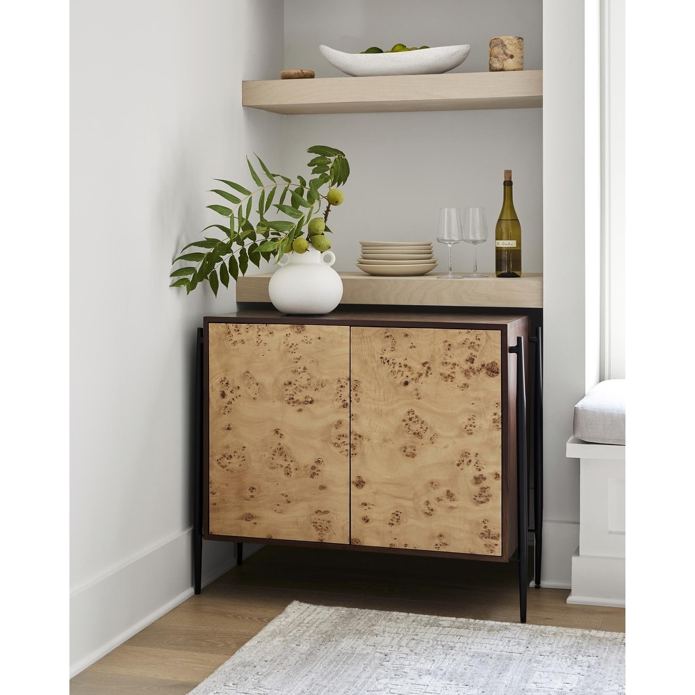 Kiya Modern Mango Wood Storage Cabinet